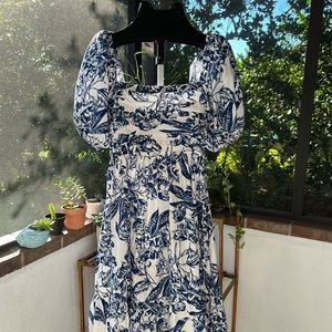 COPY - ABERCROMBIE Emerson Poplin Puff Sleeve Midi Dress